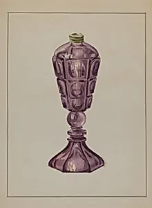 Amethyst Glass Oil Lamp