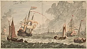 Amsterdam, Ships at the IJ on Choppy Waters