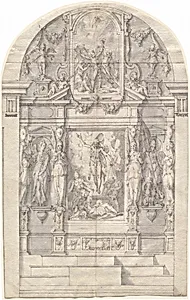 An Elaborate Altar with the Resurrection of Christ and the Martyrdom of Saint Andrew