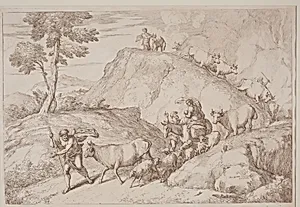 An Elderly Shepherd Leading the Flock