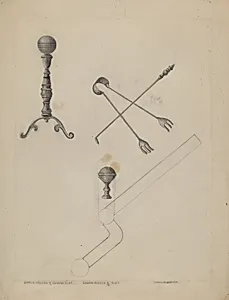 Andiron and Fireplace Set