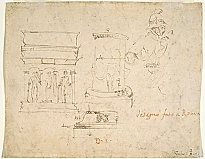 Architectural Details and a Soldier [verso] by Raphael