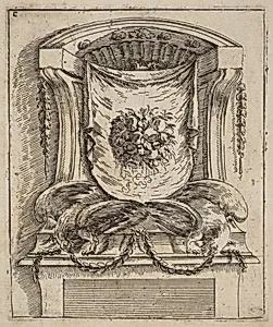 Architectural Motif with a Drape with Fruit