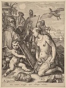 Artist Painting a Nude Woman: Allegory of Visual Perception