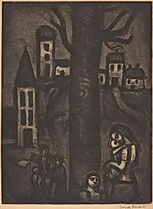 au vieux faubourg des Longues Peines by Georges Rouault