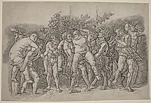 Bacchanal with Silenus by Andrea Mantegna