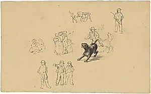 Barking Dog and Studies for "Militia Training"