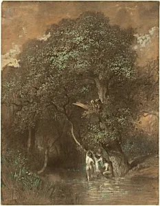 Bathers by a Giant Oak