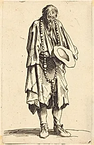 Beggar with Rosary by Jacques Callot