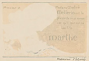Birth Announcement for Marthe Mellerio