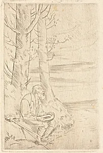Blind Beggar (Le mendiant aveugle) by Alphonse Legros