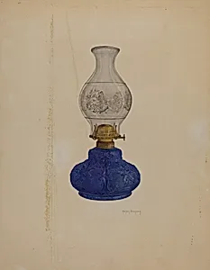 Blue Glass Lamp