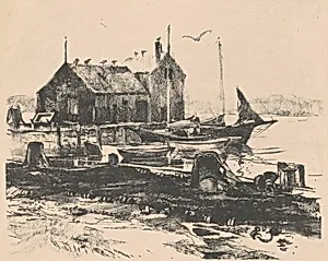 Boats Docked at Harbor