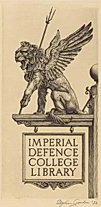 Bookplate of Imperial Defence College Library