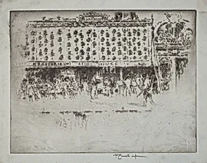 Brasserie, Au Lion Rouge by Joseph Pennell