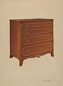 Butternut Wood Chest of Drawers