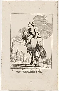 Cacasenno Riding a Horse Backwards