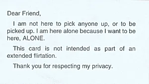 Calling Card (I am not here to pick anyone up)