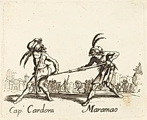 Cap. Cardoni and Maramao by after Jacques Callot