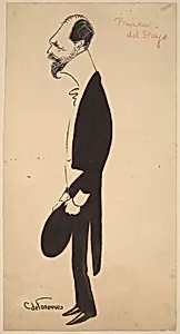 Caricature of Prince del Drago by Carlo De Fornaro