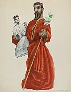 Carved and Painted Santo - San Jose