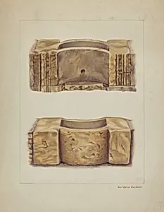 Carved Stone Wash Basin at Carmel Mission