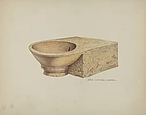 Carved Stone Wash Basin by Rose Campbell-Gerke