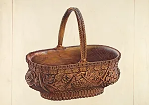Carved Wooden Basket