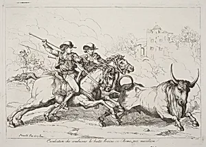 Cavalcature che conducono le bestie bovine in Roma, per macellare (Cattle Driven to the Slaughter in Rome) (Plate 16)