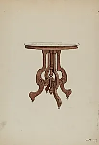 Center Table, with Marble Top