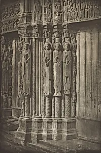 Chartres Cathedral. Right Door of the Royal Portal, West Side, XII Century by Charles Nègre