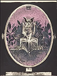 Chauves Souris (in a looking glass against a window)