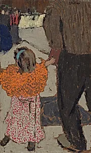 Child Wearing a Red Scarf