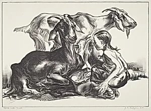 Child with Goats