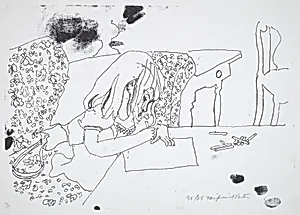 Child Writing (Lizzie Drawing)