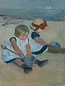 Children Playing on the Beach