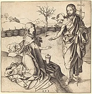 Christ Appearing to Mary Magdalene by Martin Schongauer