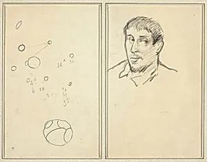 Circles and Numbers; Self-Portrait [recto] by Paul Gauguin