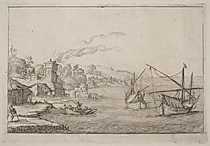 Coastal Landscape with Anchored Vessels