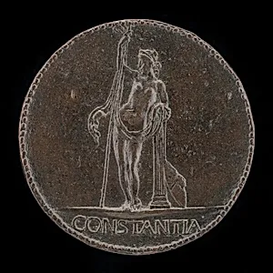 Constancy Holding a Staff and Resting on a Column [reverse]