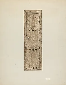 Copper-studded Door (One of a Pair)