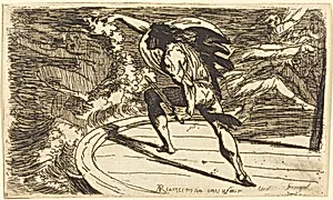 Cormar Attacking the Spirit of the Waters (Ossian, Fingal, Book III)
