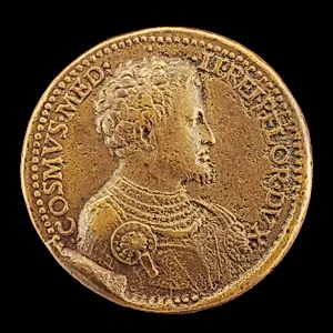 Cosimo I de' Medici, 1519-1574, 2nd Duke of Florence 1537, later Grand Duke of Tuscany 1569 [obverse]