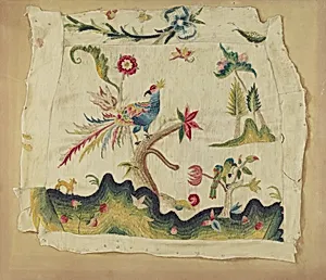 Crewel Embroidered Chair Seat