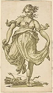 Dancing Nymph with Bow and Arrows