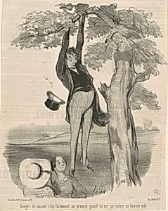 Danger de secouer trop fortement ... Un prunier by Honoré Daumier
