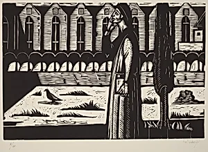 Dante in the Cloister of Santa Croce (Dante nei chiostri de Santa Croce)