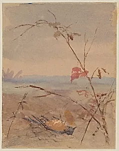 Dead Yellow-breasted Bird in Autumn Landscape