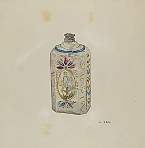 Decorated Glass Flask