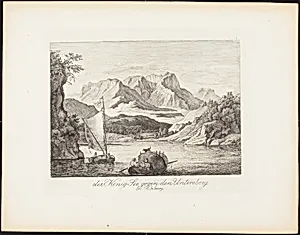 Der König-See gegen den Untersberg bei Salzburg (Königsee toward the Untersberg near Salzburg)